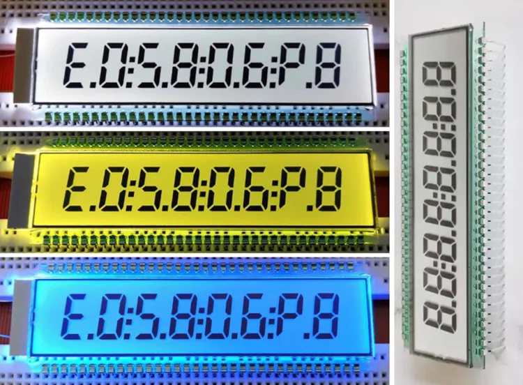 68PIN TN Positive 8-Digits Segment LCD Panel Static Drive Instrument Digital Display Screen 5.0V