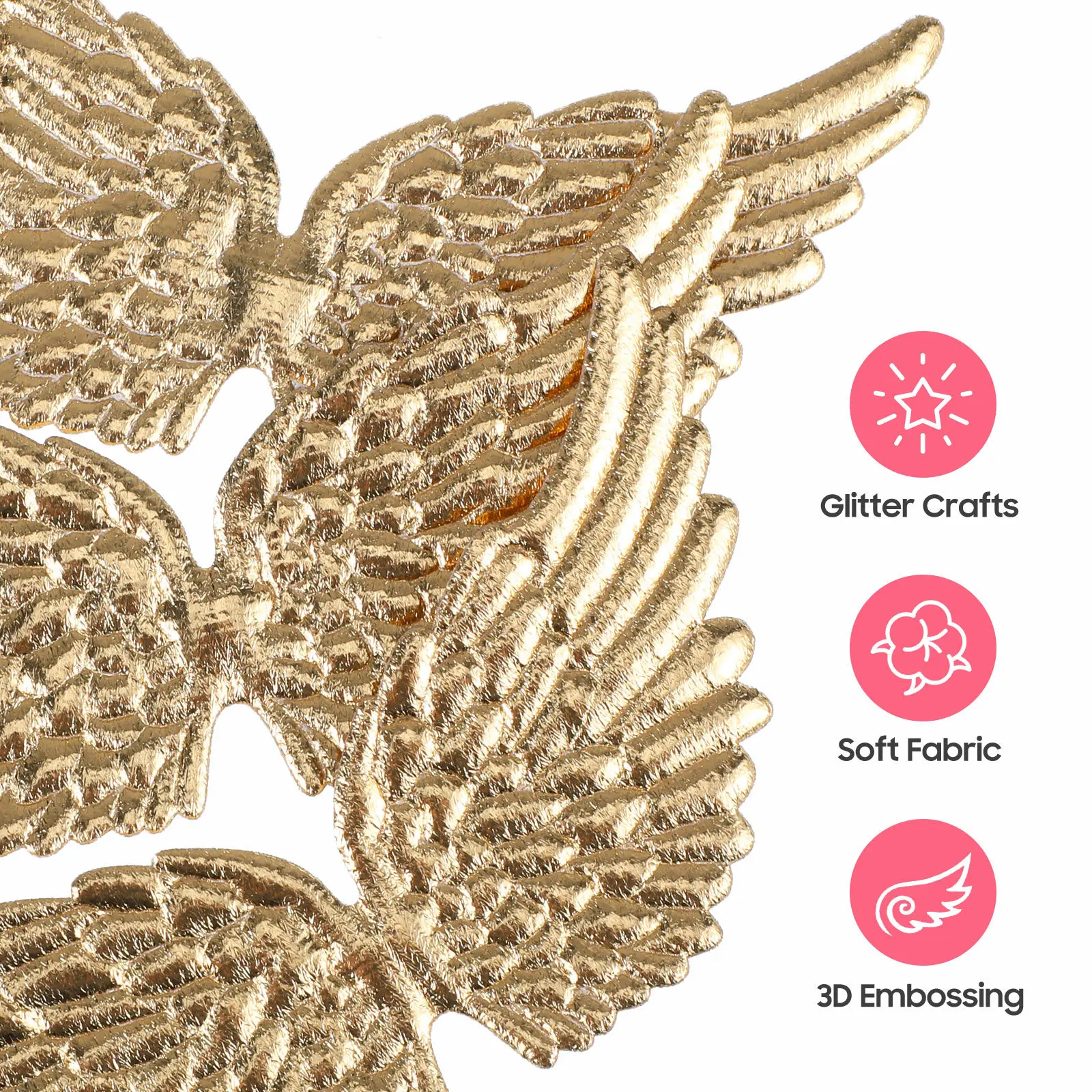 

12pcs Angel Wings For Crafts Diy Decorative Accessory Small Craft Ornament Christmas Bag Hat Wreath Decoration