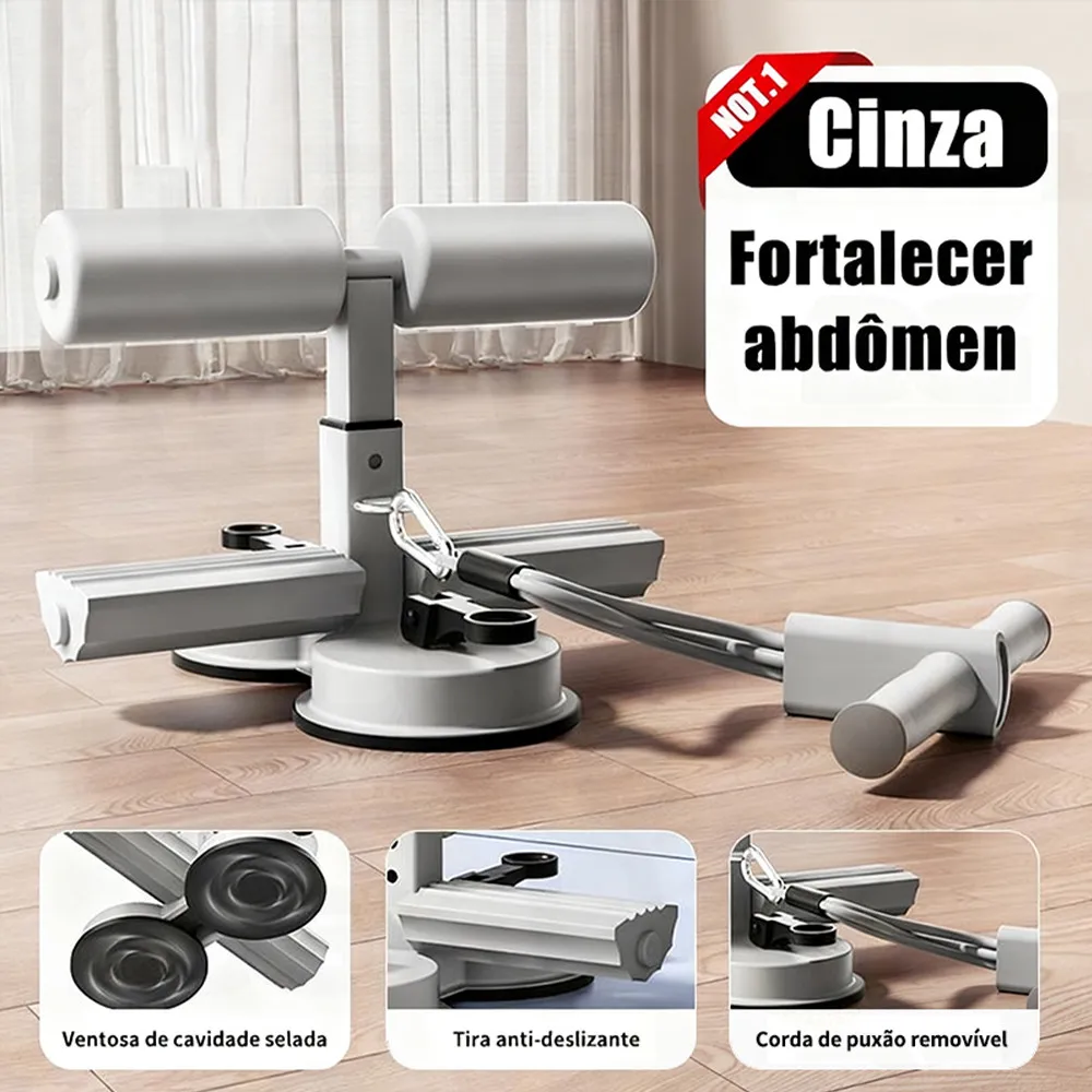 Equipamento Abdominal Multifuncional com Dupla Ventosa para Fortalecimento e Fitness em Casa/Academia