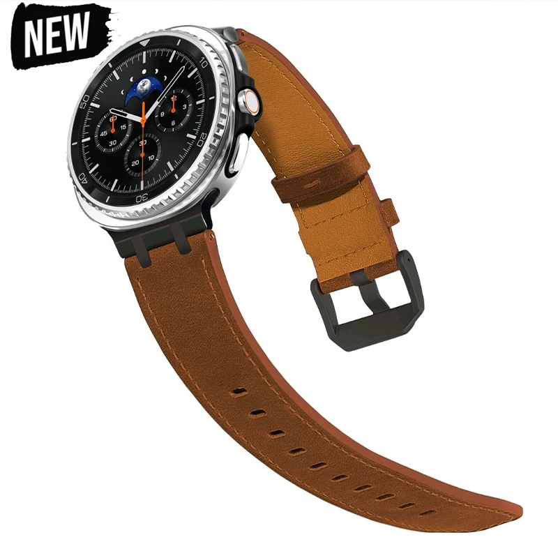 

Genuine Leather Strap for Samsung Galaxy Watch 8 40mm 44mm 8Classic 46mm Band for Galaxy Watch Ultra 47mm Men Wristband Bracelet