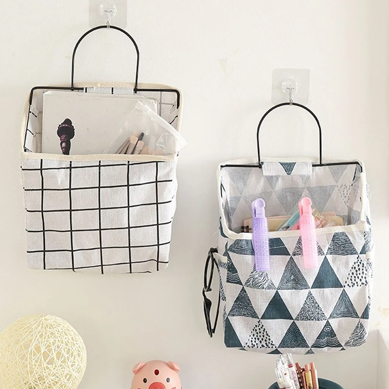 

Wall Mounted Wardrobe Organizer Sundries Storage Bag Jewelry Hanging Wall Pouch Hang Cosmetics Toys Organizer Bathroom Wash Bag