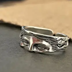 Venus Mf Doom Half Face Masque Men Ring Gothic Personalized Adjustable Rings Vintage Metal Gladiator Masque Arcane Accessories