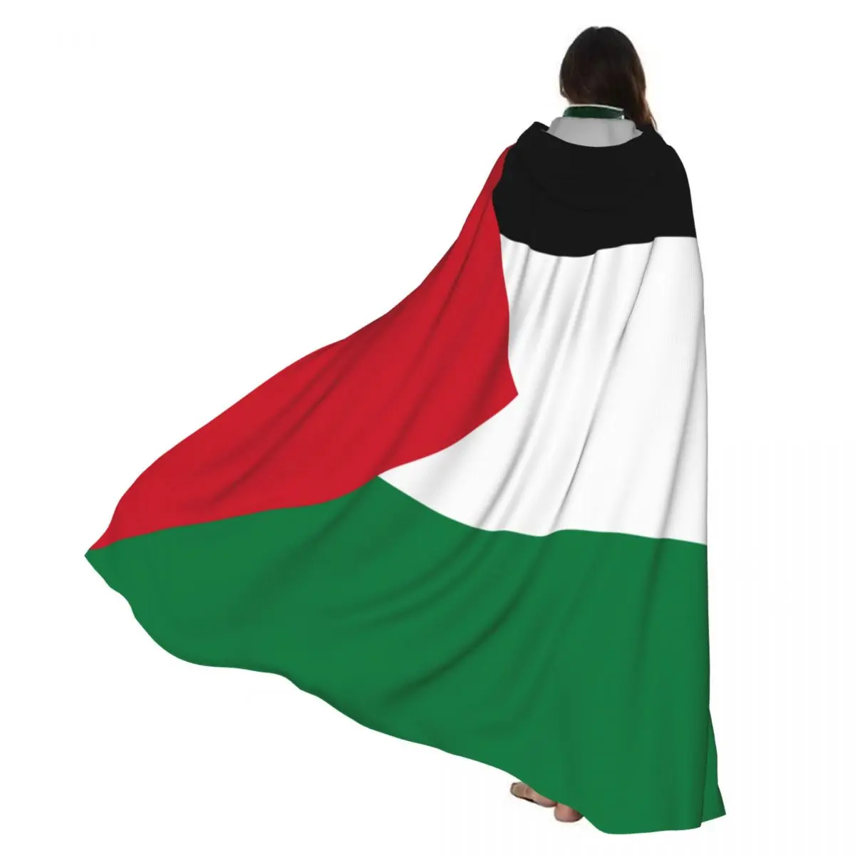 

Плащ с капюшоном и флагом Палестины, пальто, костюм для косплея на Хэллоуин, накидка вампира, дьявола, волшебника, вечерние платья