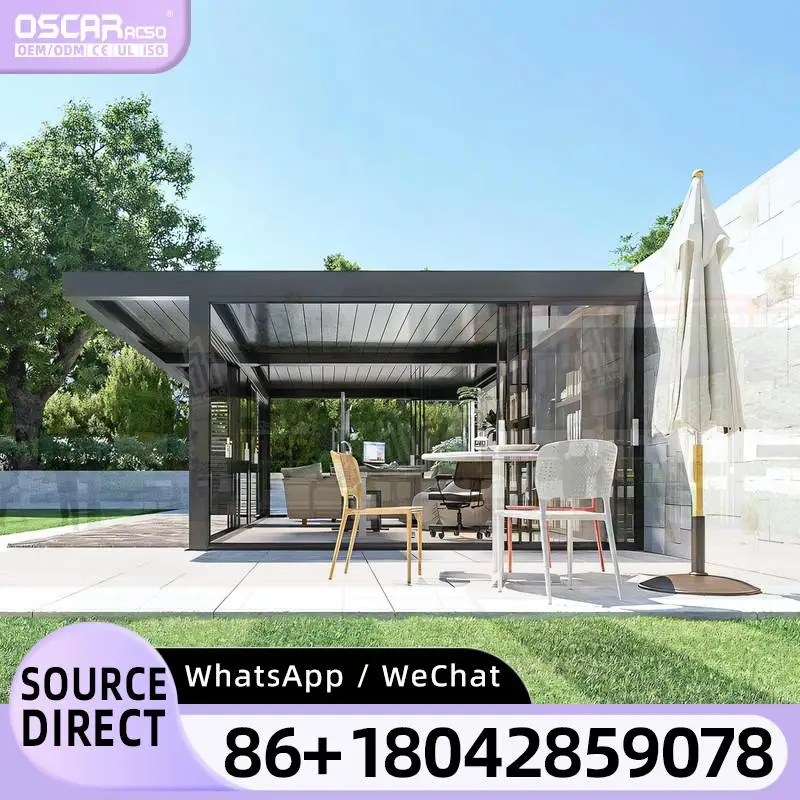 

Motorized Bioclimatic Outdoor Louvered Patio Roof Aluminium Pergola for Garden Backyard Poolside pergola