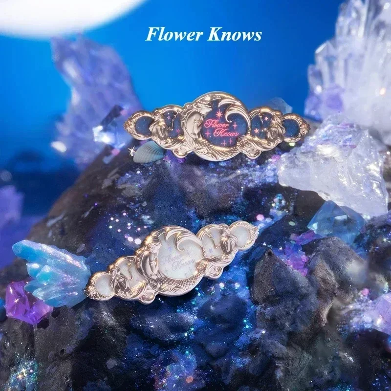 

Flower Knows Moonlight Mermaid Series Cute Angel Hairclip Dreamy Mermaid Blue Gold Pink Hairpin Beauty Hair Accessories