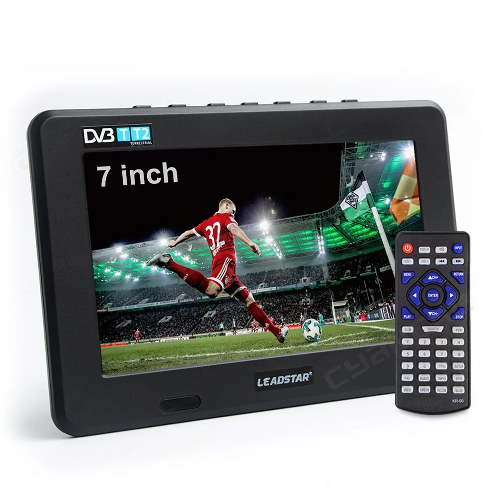 New D7 Portable TV DVB-T2 ATSC ISDB-T tdt 7inch Digital Analog mini small Car TV Television Support USB TF MP4 H.265 AC3