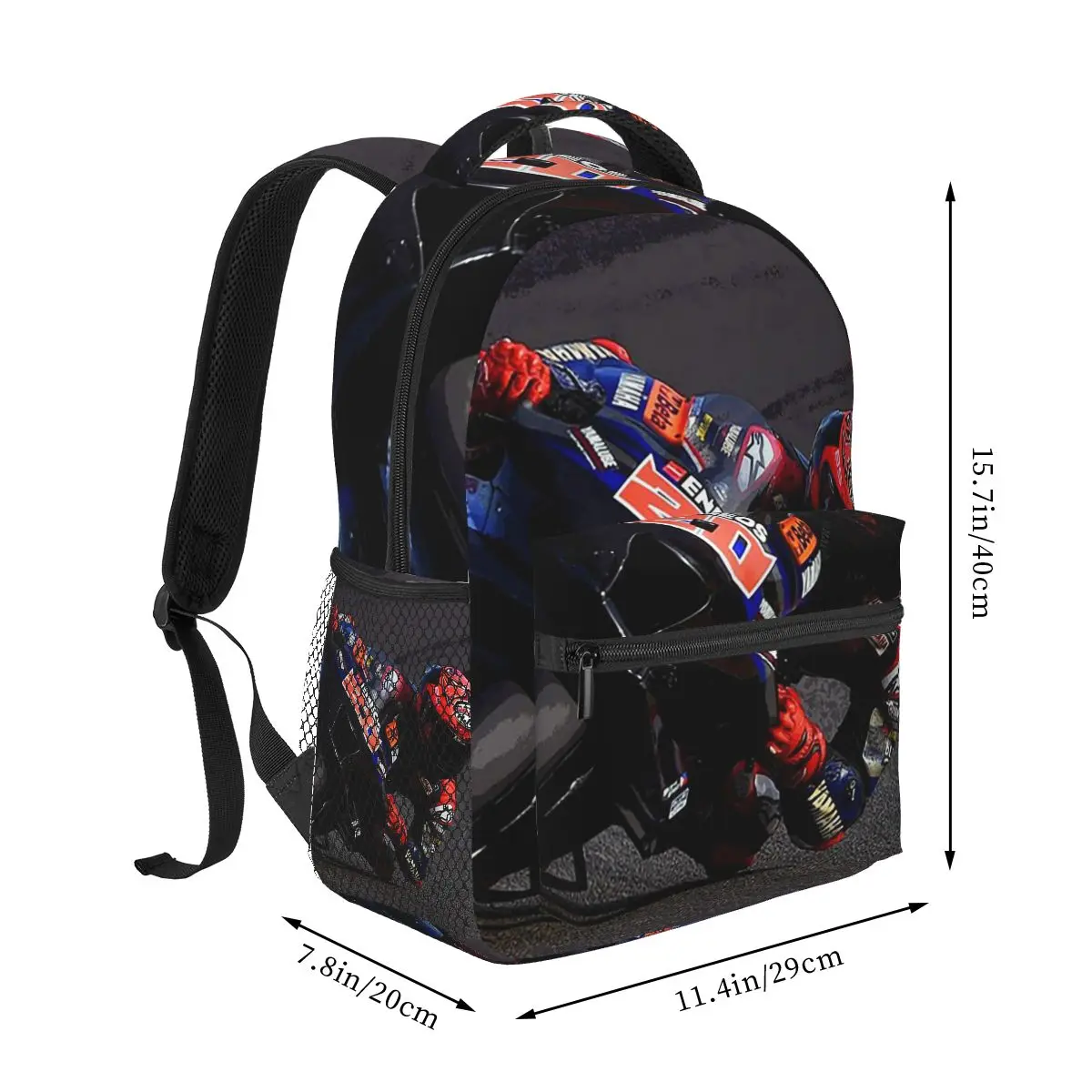 Fabio Quartararo French Motorcycle Racer Backpacks Boys Girls Bookbag Students School Bags Cartoon Kids Rucksack Shoulder Bag