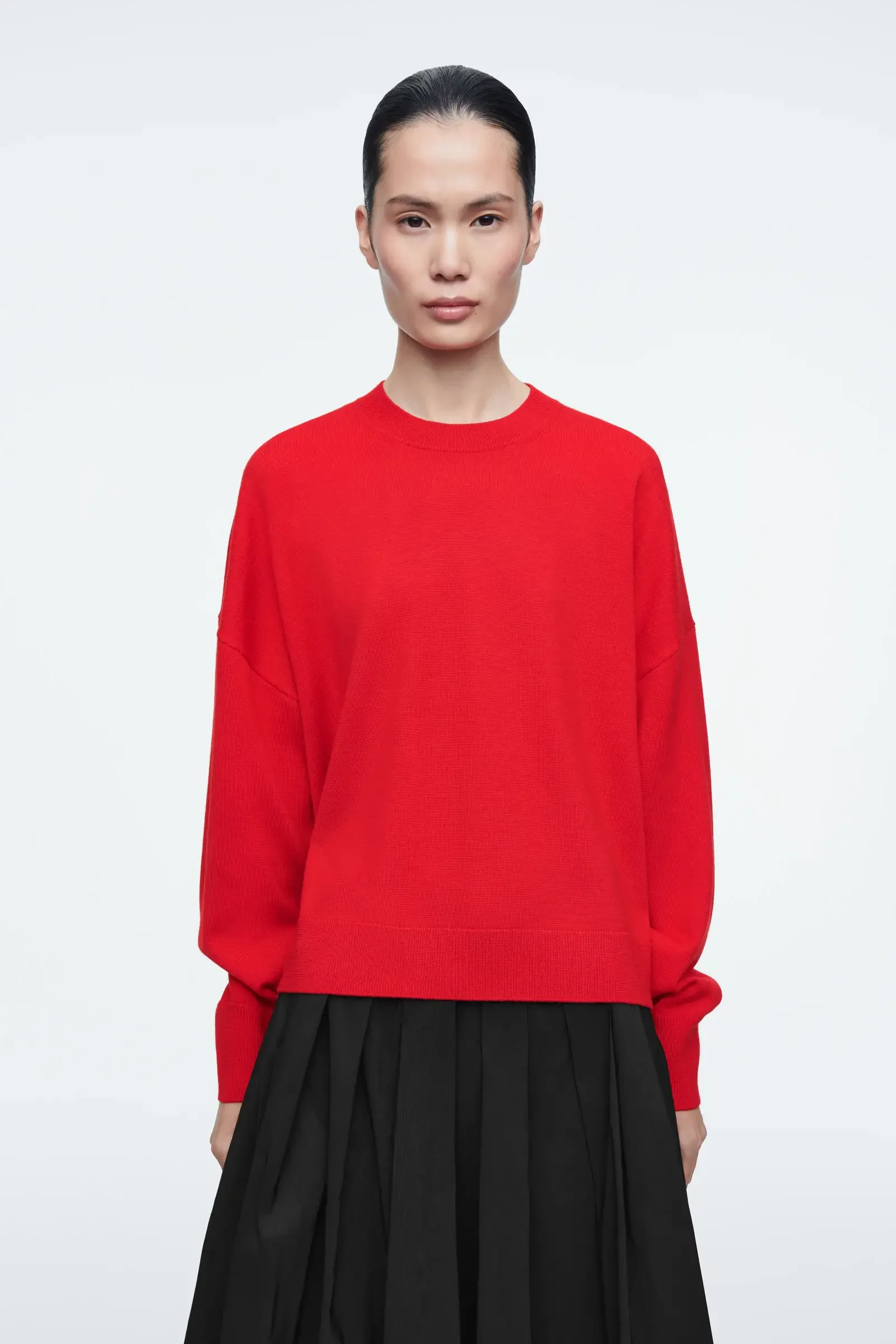 XIMIAN APPAREL 2026 YAZHIMEI spring new style of Women's casual crew-neck red knit pullover