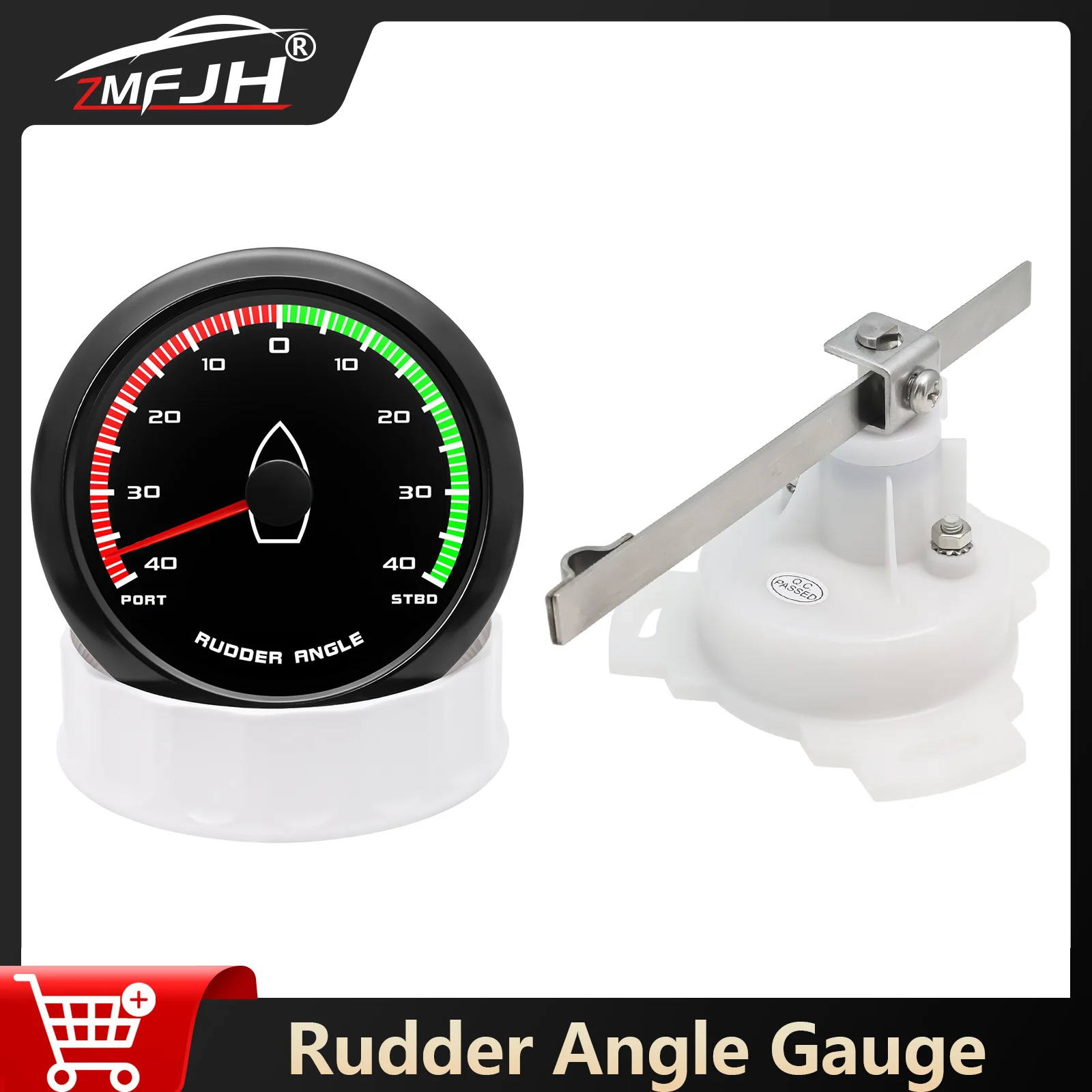 

85mm Digital Marine Boat Rudder Angle Gauge Instrument 0-190ohm Rudder Angle Meter Sensor Rudder Angle Pointer Indicator 12V 24V
