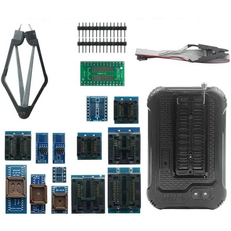 For Xgecu T48 TL866II-3G USB Universal Programmer Kit Includes 17 Adapters SPI Flash NAND EEPROM MCU PIC AVR(17386+ IC)