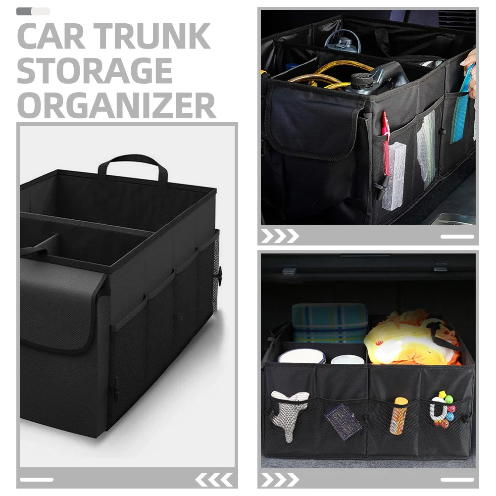 

Trunk Organizer for Car Suv Large Capacity Waterproof Oxford Fabric Foldable Car Storage Box Multi Pocket Trunk Grocery Carrier