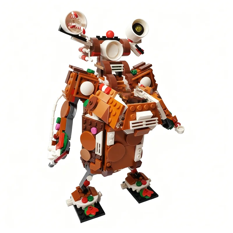 456pcs MOC Robot Mech Gingerbread Star Battle Model Building Blocks Toy Construction Idea Education Christmas Gifts Assemble