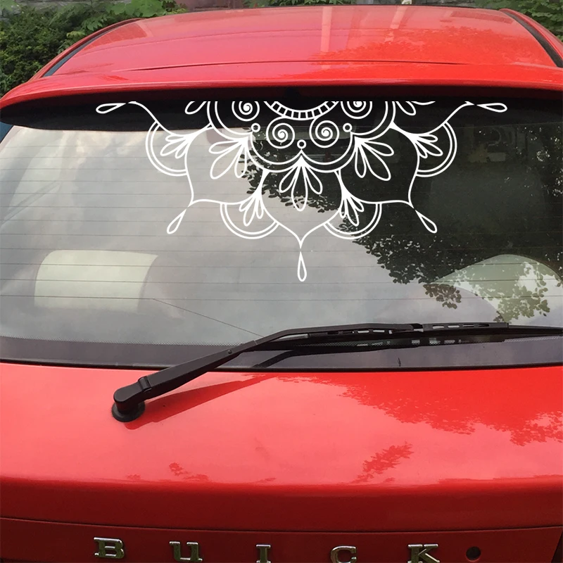 Półmandala Naklejka winylowa Dekoracja okna samochodu Dekoracja drzwi Mandala Medytacja Joga Studio Dekoracja ścienna Naklejki Boho Style Naklejka