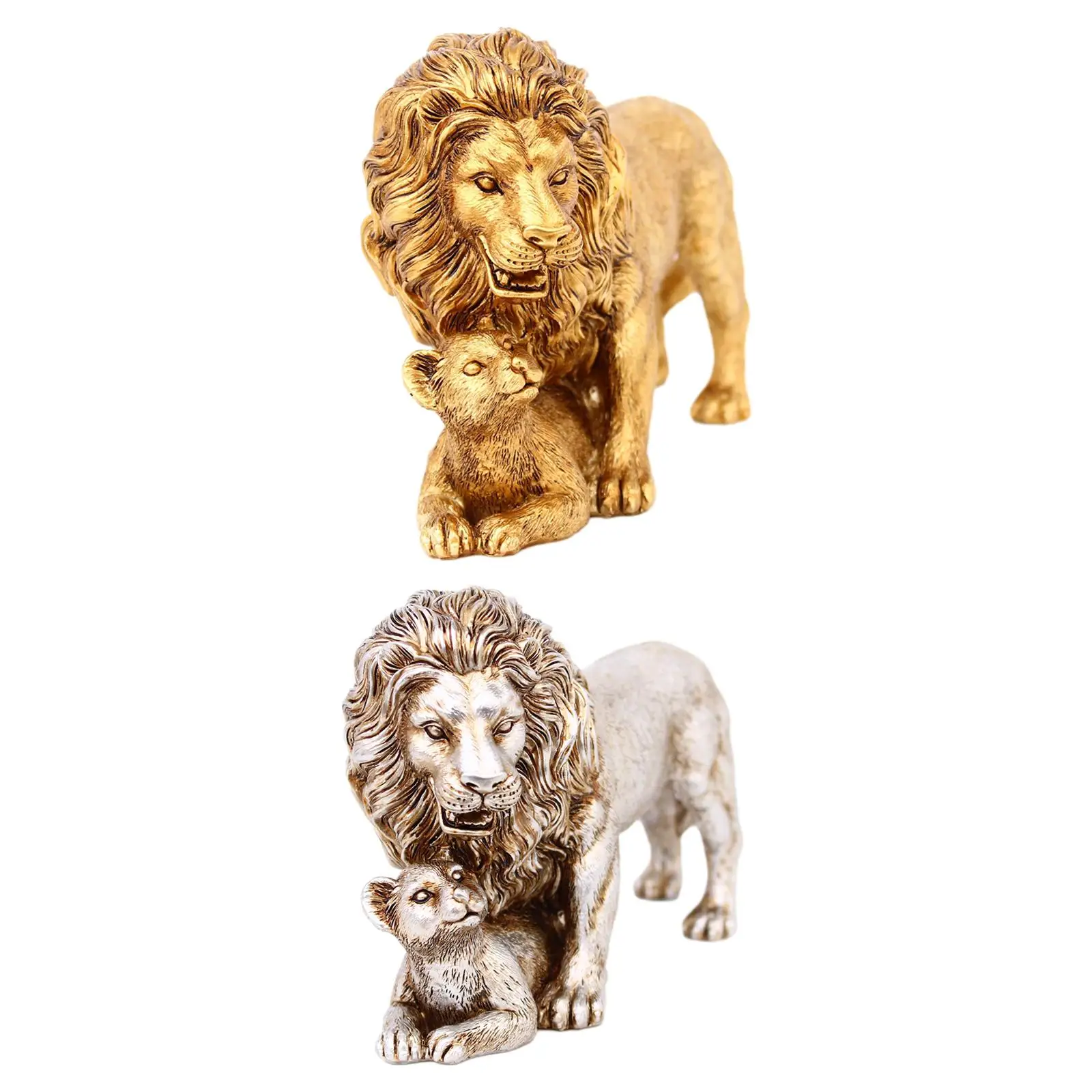 Resin Lion Statue Home Decoration Modern Ornament Figurine for Desktop Home