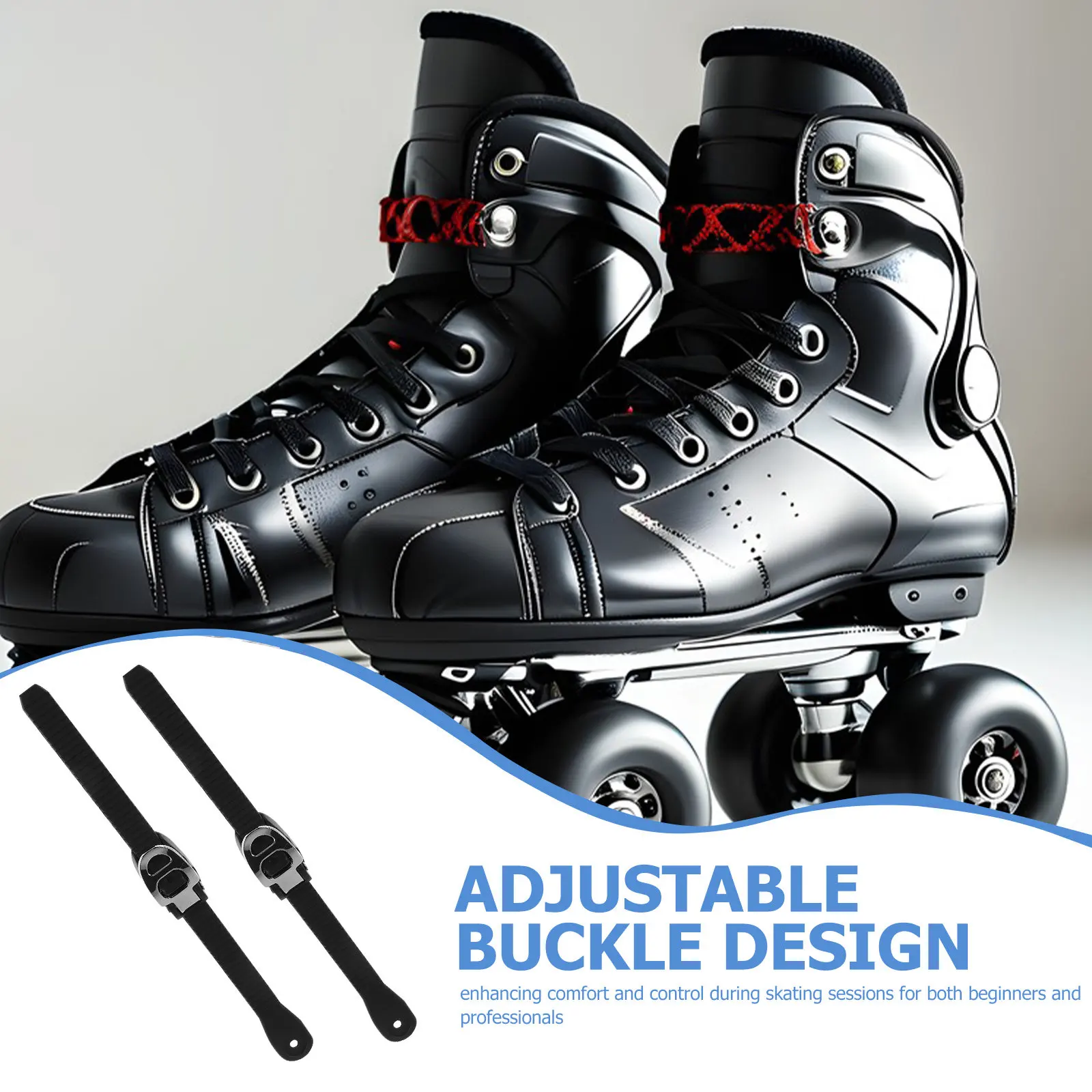 

1Pair 250Mm Skate Hardware Adjustable Buckle Strap for Ice Skates Roller Shoes Replacement Buckle Strap Heart-Shaped with Screws