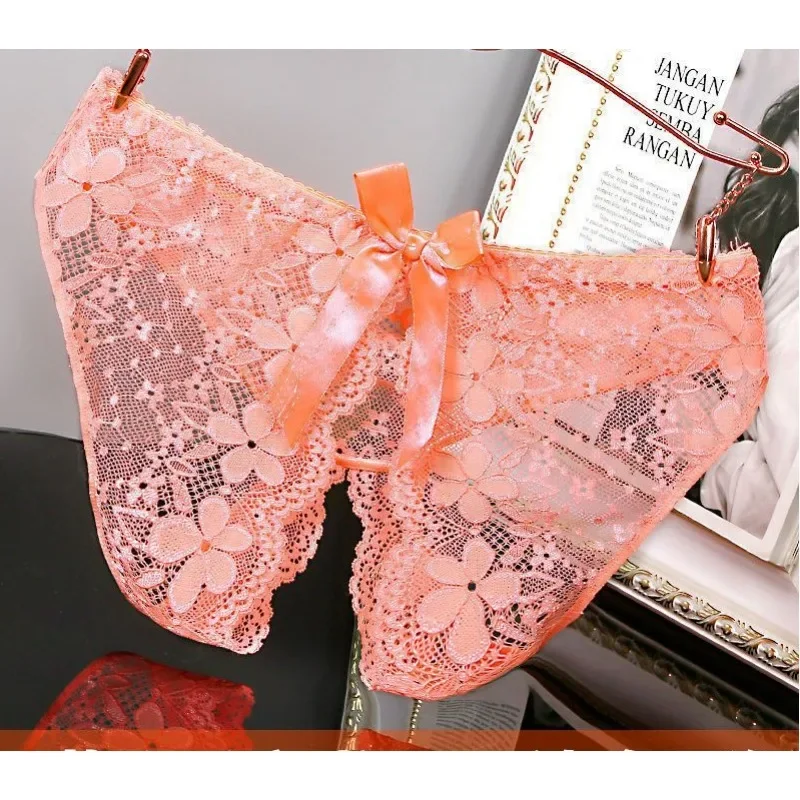 Briefs Sexy Small Underwear Women Emotional Appeal Careful Machine Sexy Hollow Underwear See-through Lace Open Free Bow