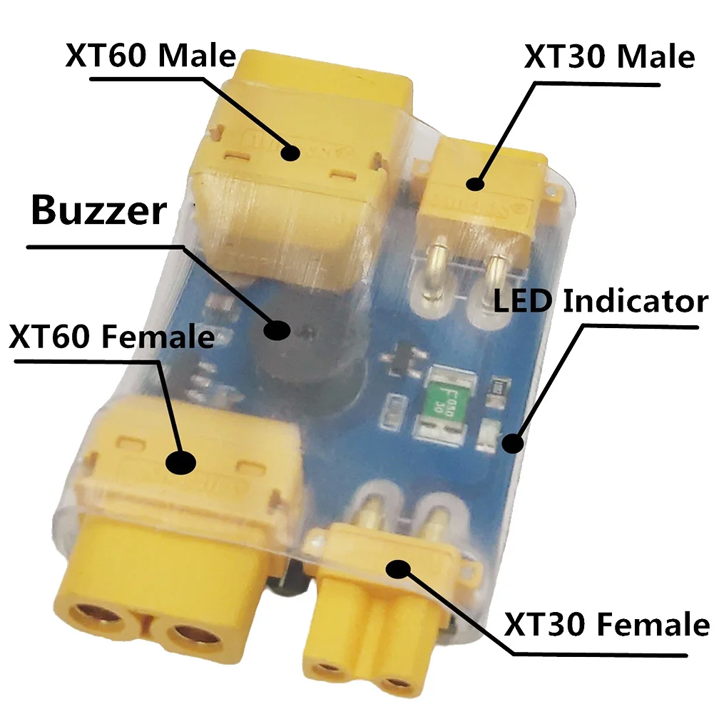 AD41-XT30 / XT60 سدادة الدخان الذكية قابس حماية ماس كهربائى لطائرة FPV بدون طيار