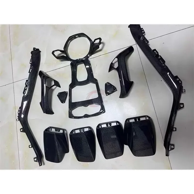 OEM Style Dry Carbon Fiber Interior Door Handle square Disk Center Console Panel for Lamborghini Huracan LP580 LP610 EVO