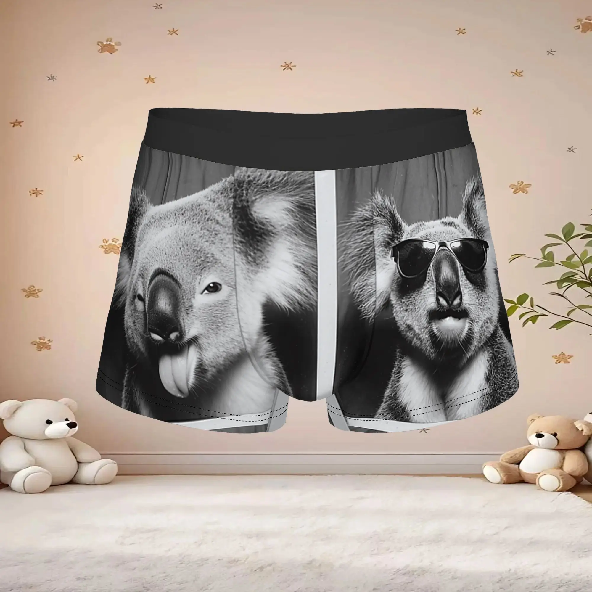 1pc Popular Funny Koala Sunglasses boxers  Novelty Panties Men's Underwear Comfortable Shorts Boxer Briefs