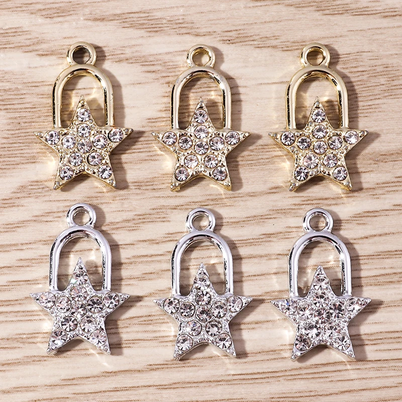 Tusember 10 Stück exquisite Kristall-Anhänger mit fünfzackigen Sternen für Armbänder, Halsketten, Ohrringe, Schmuckherstellung, Zubehör – Detail 3