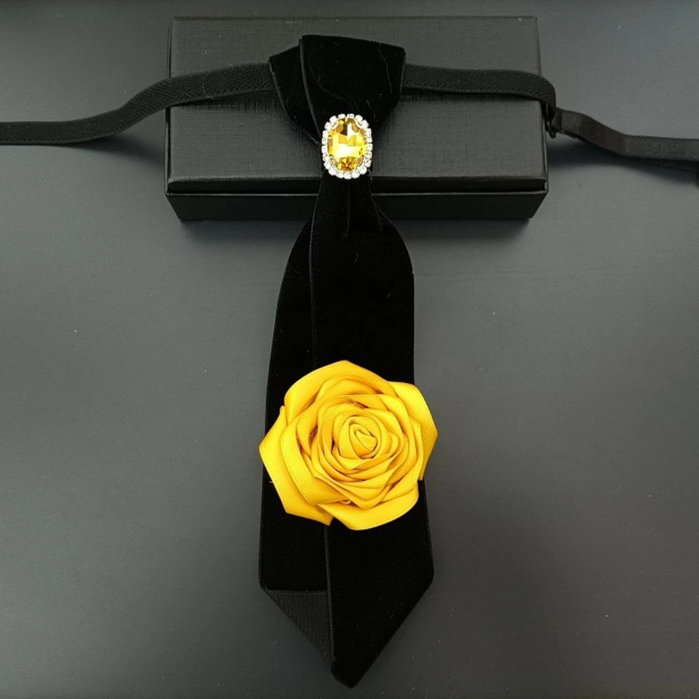 New Retro Velvet Rose Tie for Men and Women Banquet Suit Shirt Tie Graduation Season Gift Men's Wedding Collar DIY High-end Gift