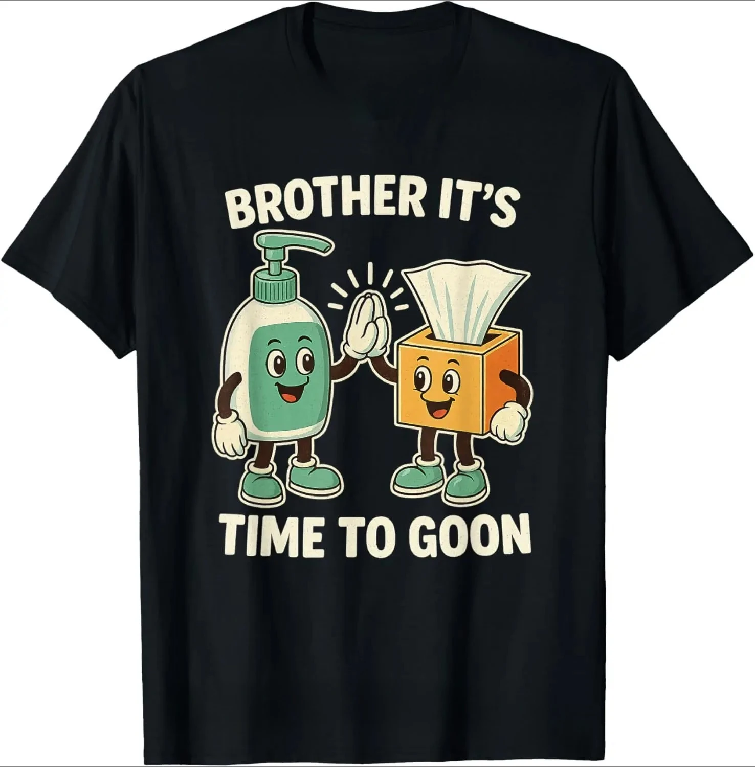 Lustiges T-Shirt mit Aufschrift 'Eat Sleep Goon Repeat Gooning' für Männer und Frauen, Humorvolle Streetwear, Kurzarm, Unisex, Lockere Passform