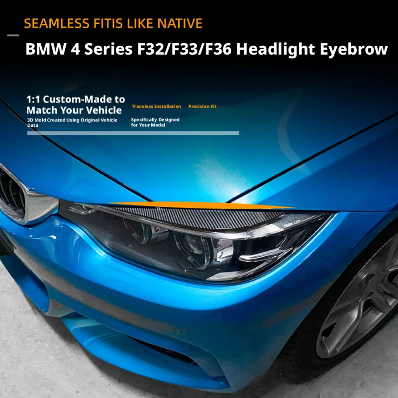 

Подходит для BMW 4 серии BMW F32 F33 F36 2014-2020: наклейки-накладки на фары, аксессуары для модификации автомобиля.