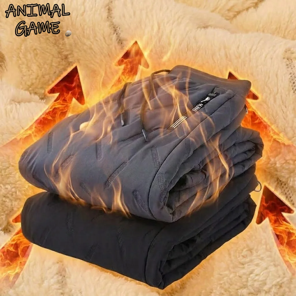 Outdoor Men's Winter Pants Warm Fleece Waterproof Sweatpants Thermal Thick Joggers Windproof Running Athletic Tracksuit Trousers