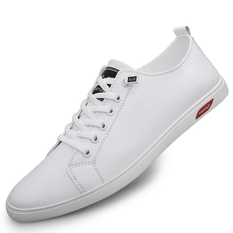 2023 New Men's Leather Small White Shoes Men Spring Summer Casual Shoes High-end Lightweight Fashionable Shoes