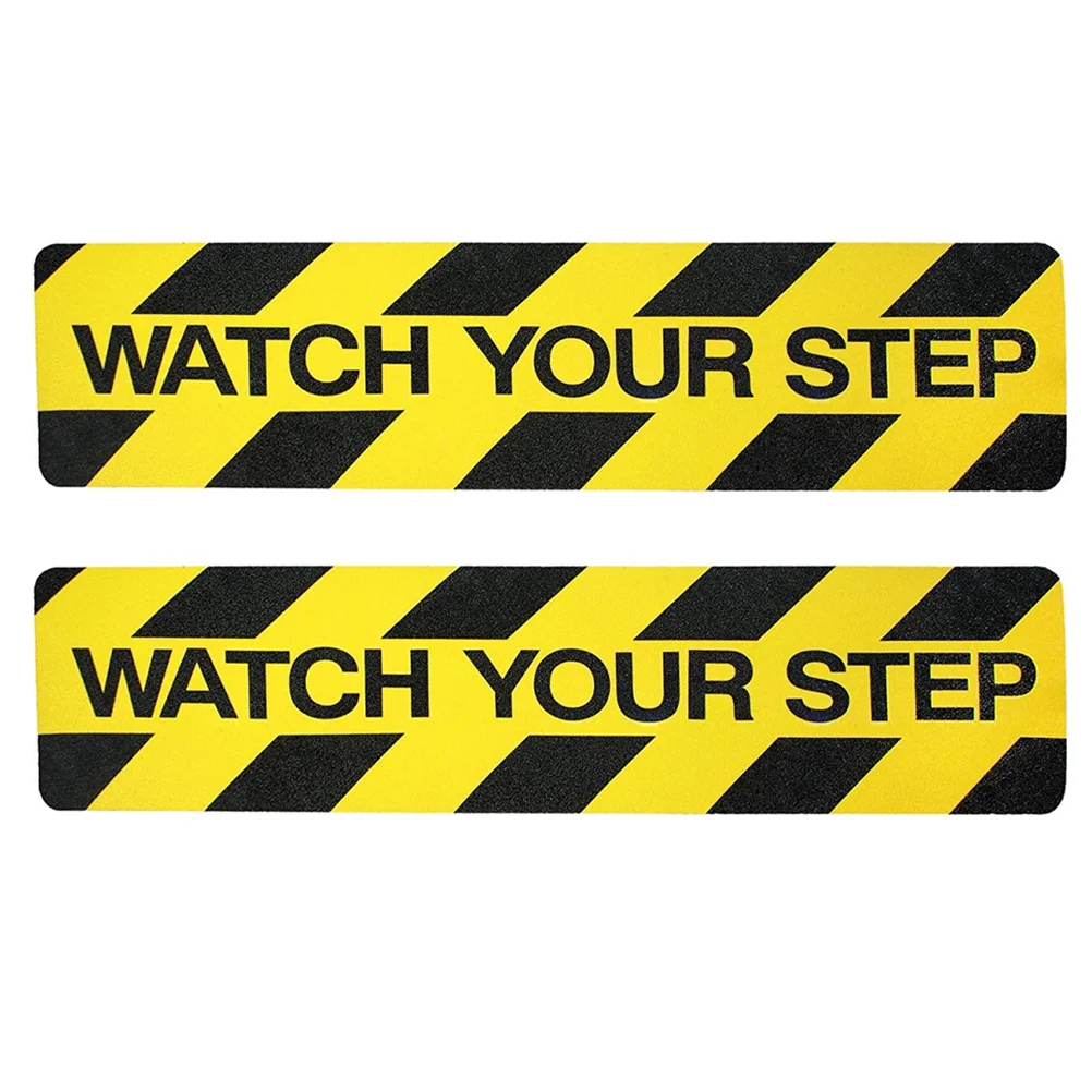 2 Pcs Sticker Stairs Anti-Slip Tape Nail Stickers Slippery Pvc Signs Wet Floor Warning Decals