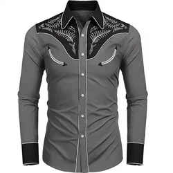 Camisa Tribal étnica para hombre, camisa informal de manga larga con solapa y botones para fiesta, suave y cómoda, talla grande, novedad de 2023