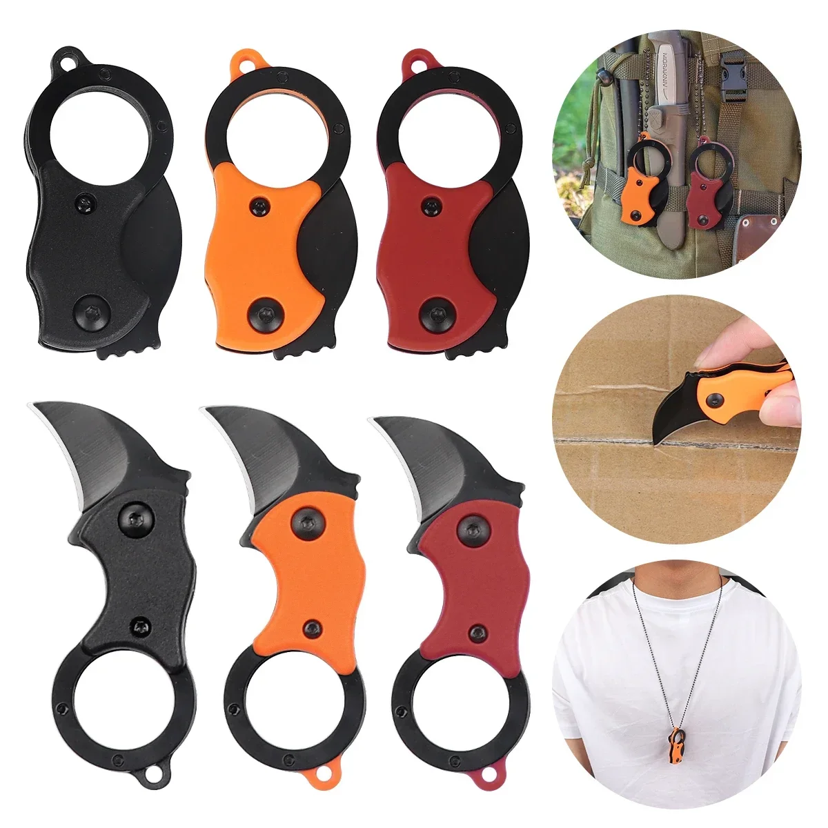 سكين جيب صغير للتخييم قابل للطي مجلد أدوات مصغرة مجموعة سكين جيب المفاتيح قلادة سكين أداة متعددة #2