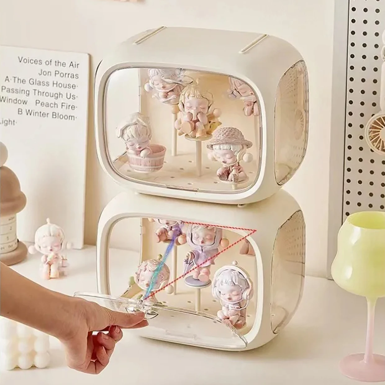 

1pc New Blind Box Storage Display Rack Space Capsule Storage Box Mini Figure Display Cabinet Home Ornaments Children'S Gifts