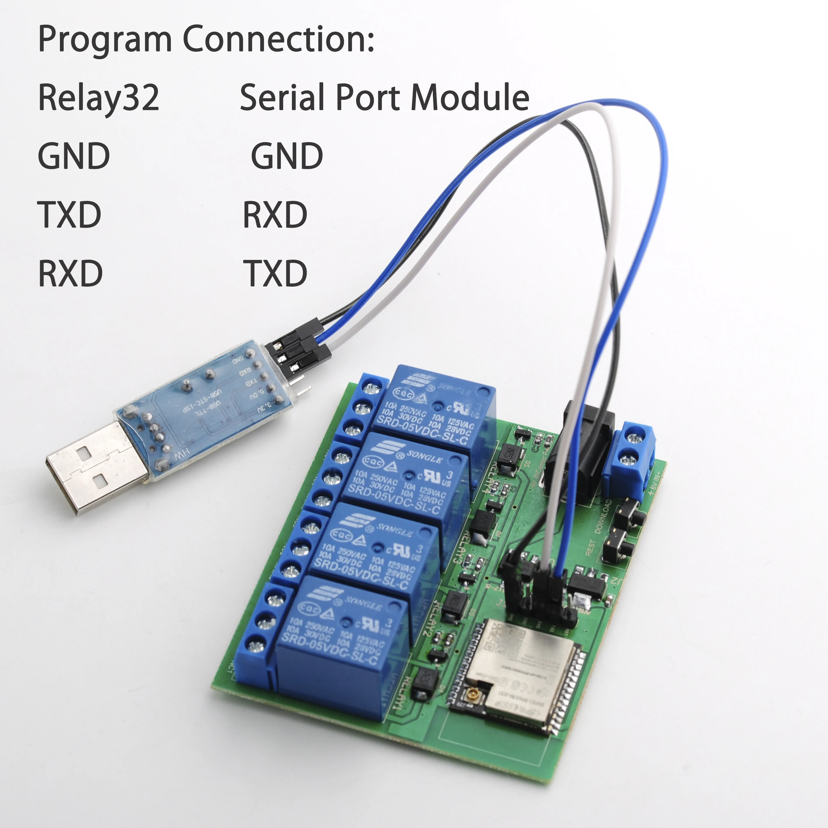 ESP32S 4CH Relay Module ESP32 Wifi+Bluetooth Dev Board + 2.4G WIFI Antenna + CP2102 Serial Module for Arduino IoT