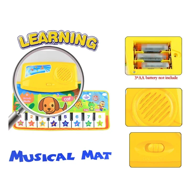 Baby Mat Musical Carpet Music Mat Piano Mat & 8 Instrument Tone Early Educational Toys For Kids Piano Toys Gift