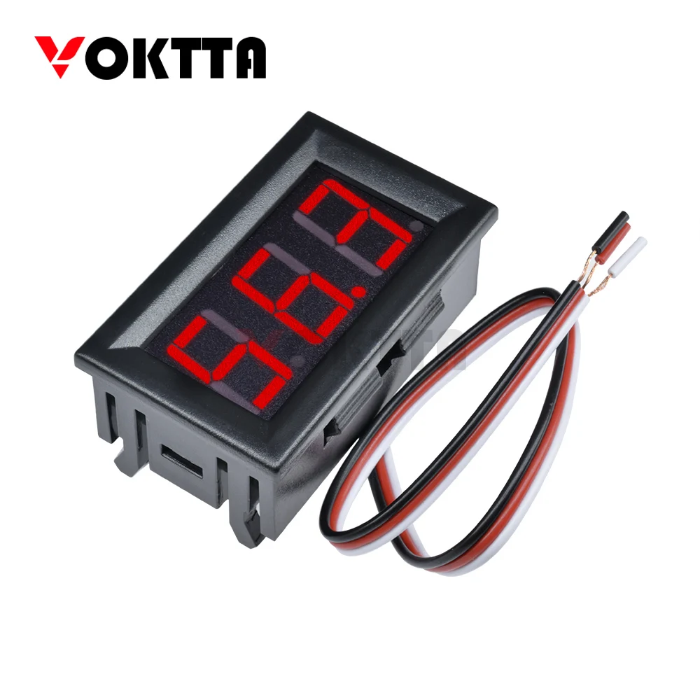 1PC DC30.0V Voltmeter 3-wire Digital Voltmeter Instrument Tester LED Display Panel Mount Car Motorcycle Battery Monitor