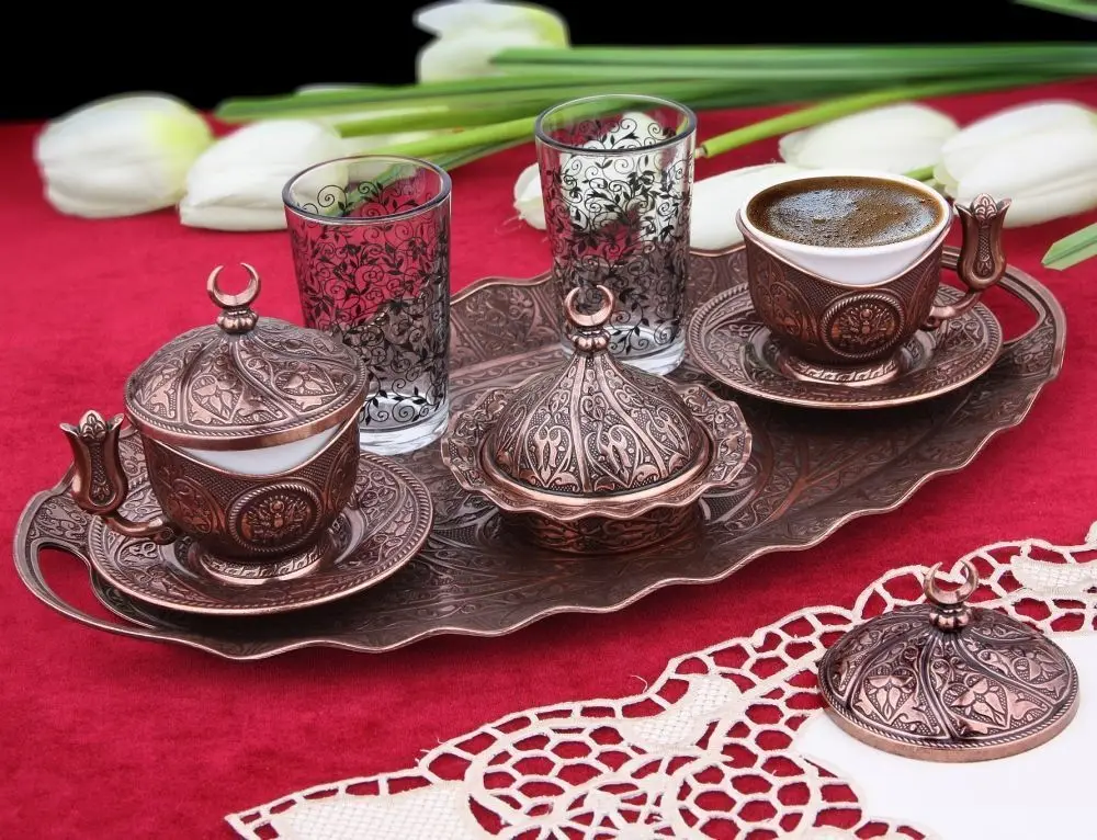 LaModaHome Espresso Coffee Cups Set, English Arabic Greek Coffee Set Coffee Cup For Women, Men, adults, Guests, New Home Weddi