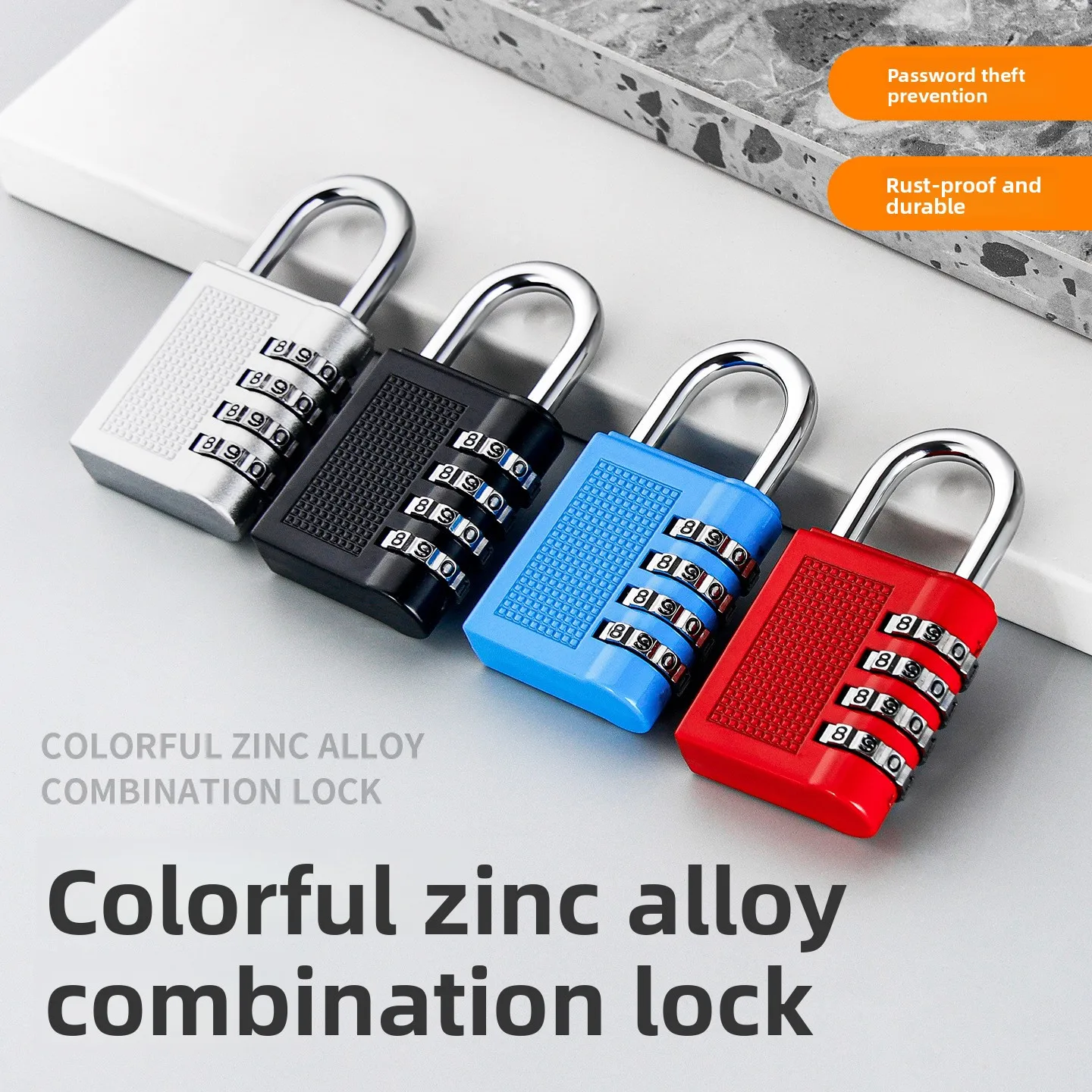 Small Metal Password Padlock, Keypad Combination Lock for Luggage Cabinet Dormitory Locker Gate