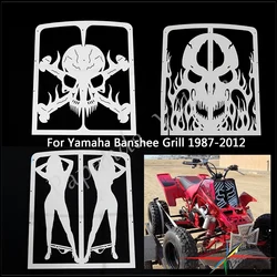 Guard Cover For Yamaha Banshee Grill 1987-2012 Steel Radiator Grill Water Cooler Covers ATV UTV Skull Chrome Radiator Protection