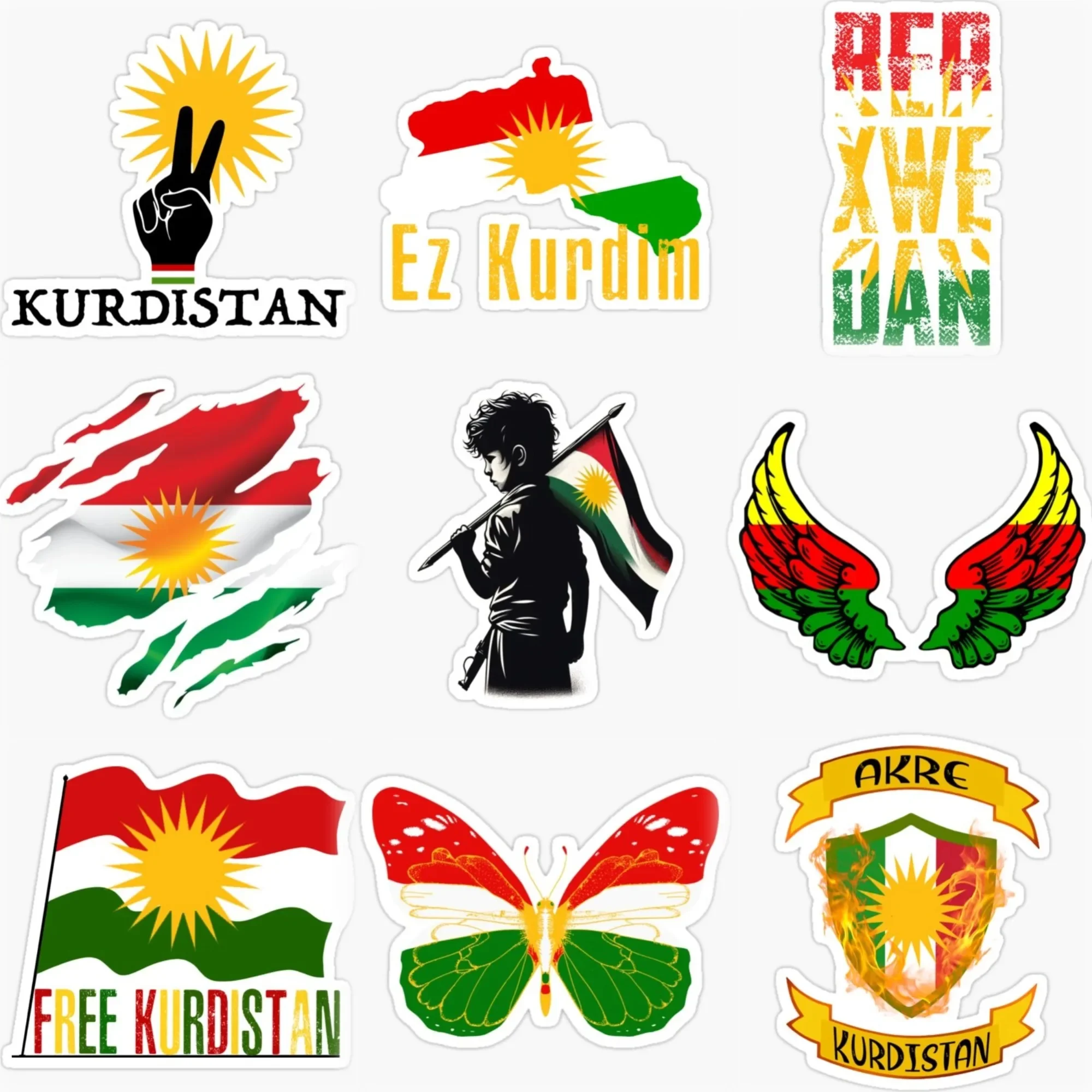 

Kurdistan Flag Map Creative PVC Car Stickers for Van Bicycle Motorcycle Helmet Wall Decal Accessories Customizable Size
