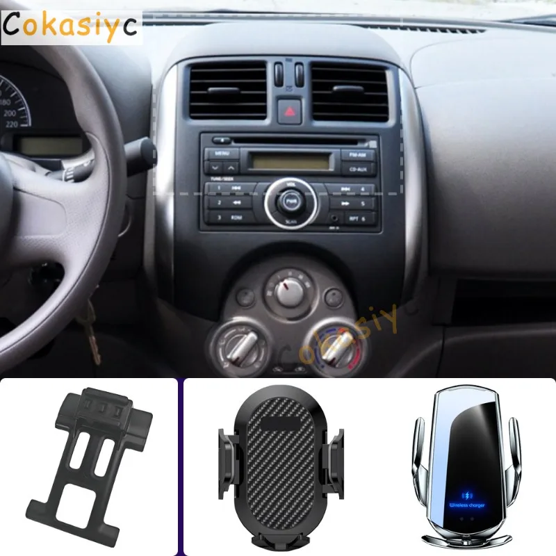 Suporte de Telefone para Carro para Apoio de Braço Nissan Versa Sunny N17 2011 2012 2013, Suporte de Celular com Carregamento Sem Fio e Base Fixa Espe