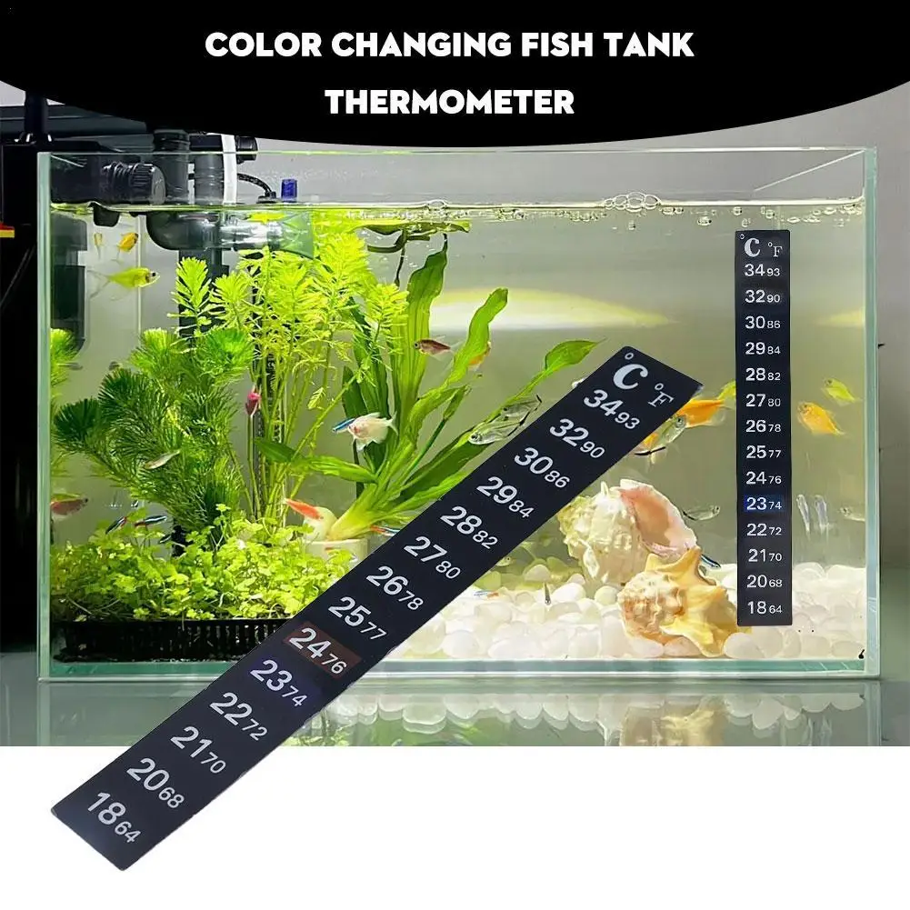 Fish Tank Thermometer Sticker Digital Aquarium Home Stick-on Thermometer 18-34℃(64-93F) For Aquarium, Room, Wine Bottle