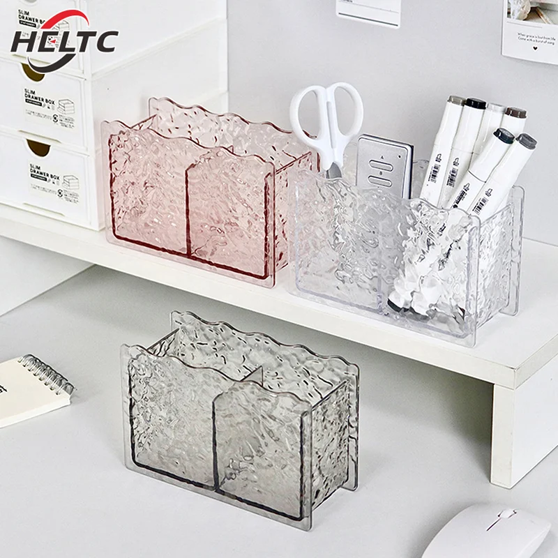 Water Ripple Acrylic Cosmetic Storage Box Makeup Brush Holder Organizer Lipstick Eyebrow Pencil Bathroom Storage Display Stand