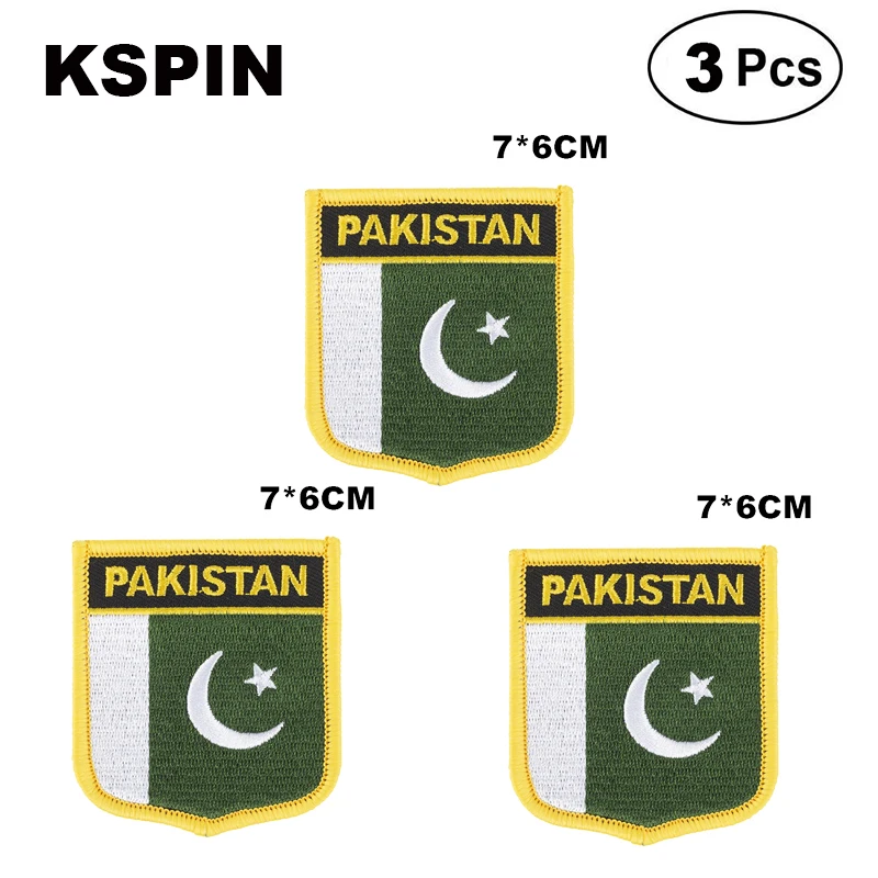 Pakistan Shiled Shape flag patches national flag patches for Cothing DIY Decoration