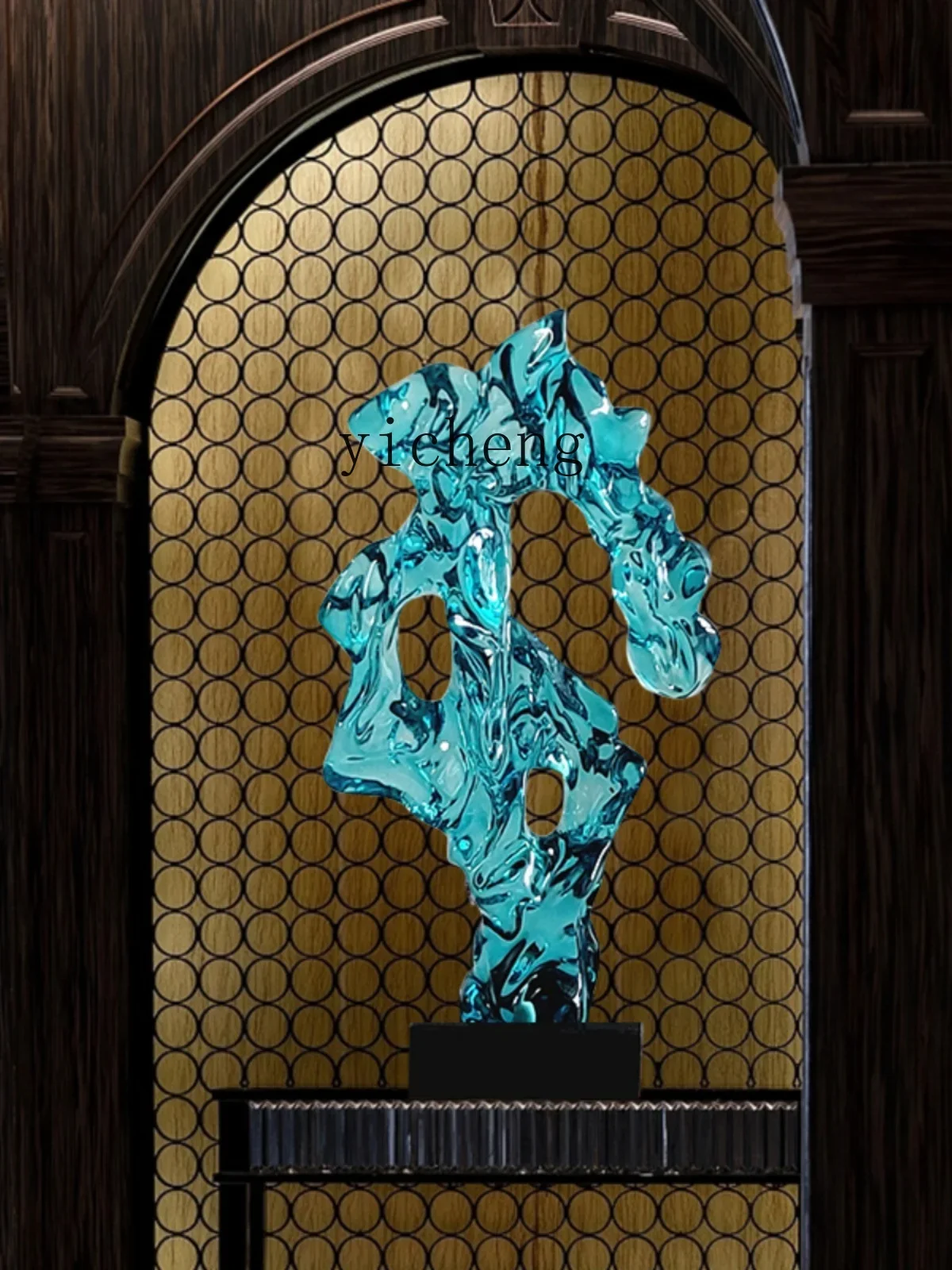 XL entrance ornament enters the door, high-end decoration, transparent soft decoration, light luxury resin handicrafts