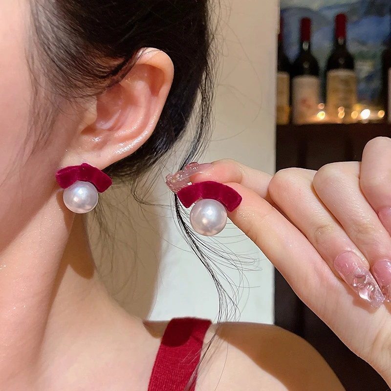 Red Flocked Bowknot… - image