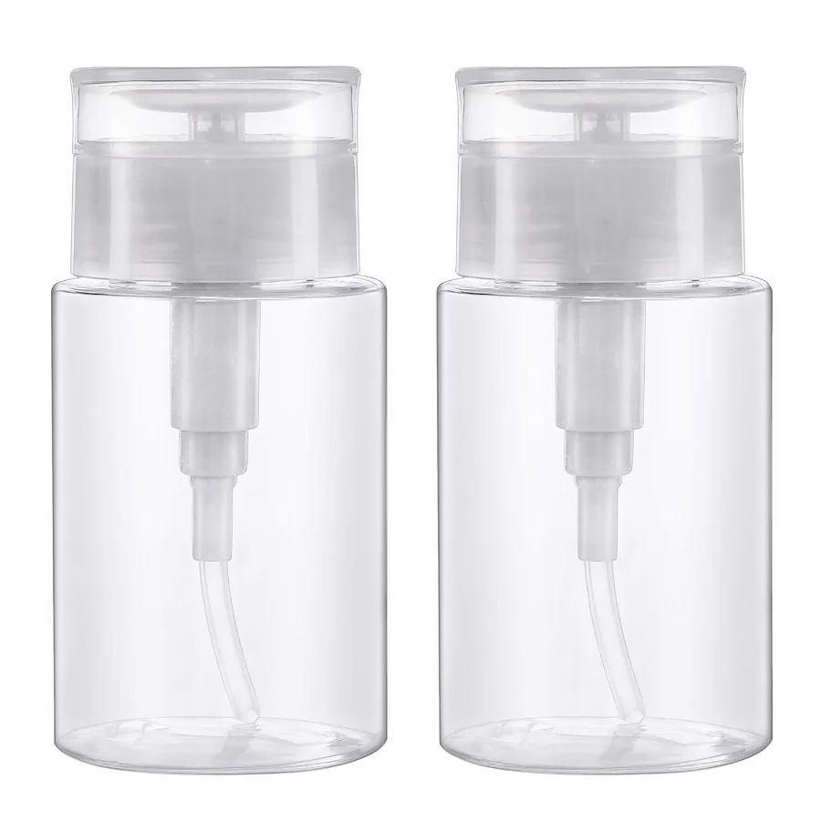 100ml Refillable Empty Press Pump Bottle Clear Dispenser Liquid Container Remover Cleaner Polish Makeup Manicure Tools Accessory