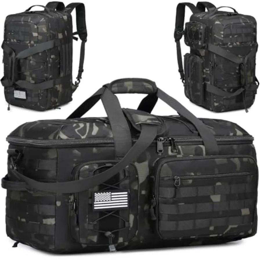 

Gym Bags for Men 3 in 1 Travel Duffle Bag with Shoe Compartment Tactical Military Backpack for Overnight Weekender Gym Travelin