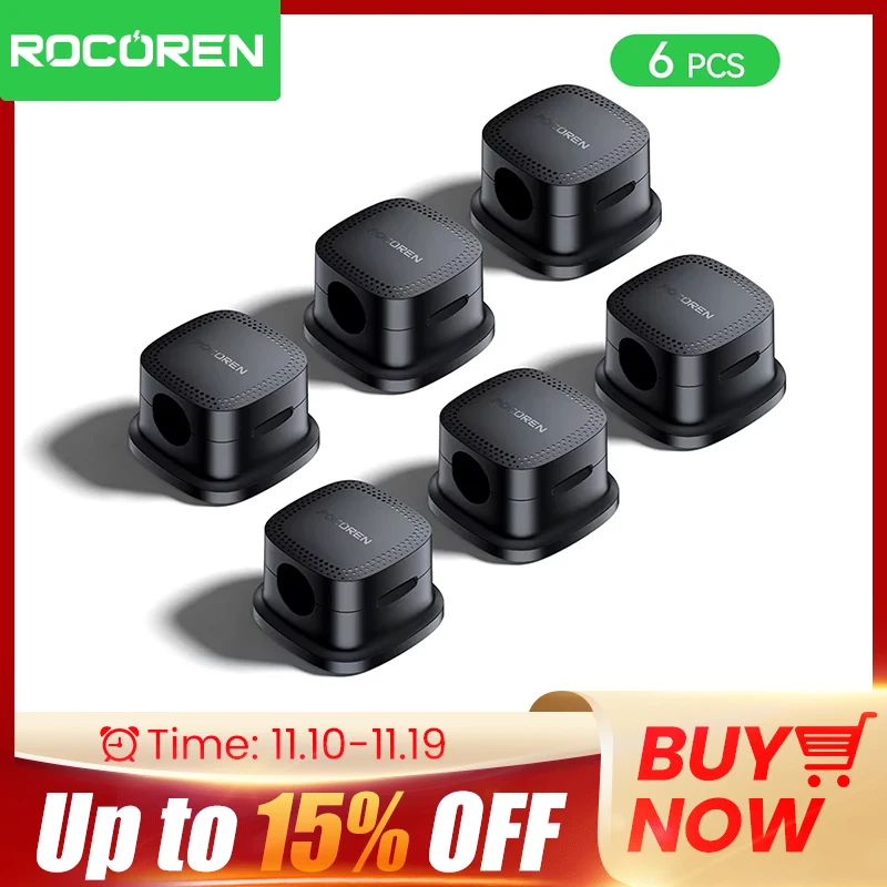 Rocoren Magnetic Cable Organizer Smooth Adjustable Cable Holder Under Desk 6PCS Stable Cable Management Wire Keeper Cable Clips