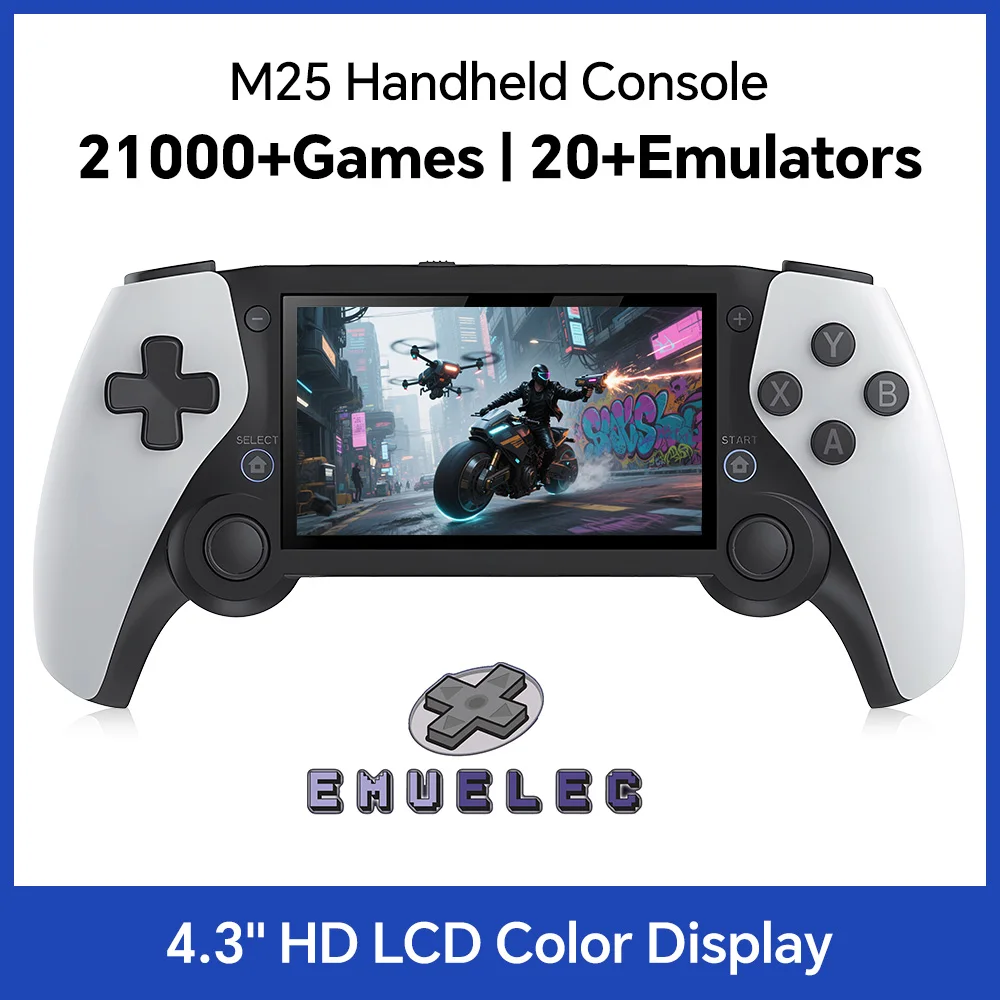 

M25 Retro Handheld Video Game Console EmuELEC System 4.3" HD Screen Classic Portable 64G Games Pocket Video Player Kids Gifts